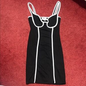 NW: Princess Polly Black Dress with White Edging- Size 4